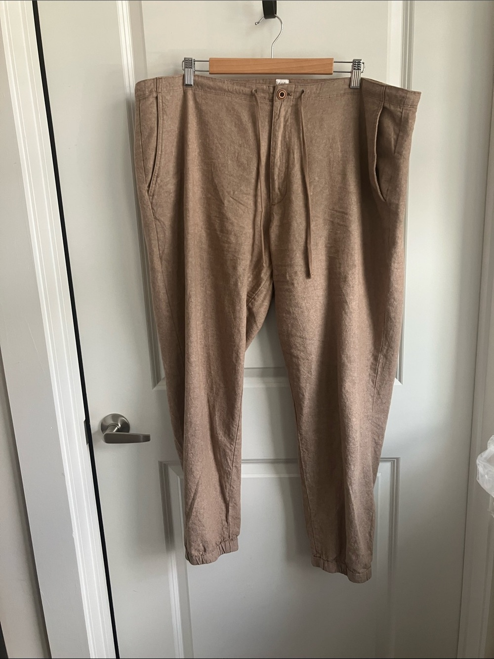 GAP Women’s Linen-Cotton Drawstring Jogger Pants - Flax/Tan